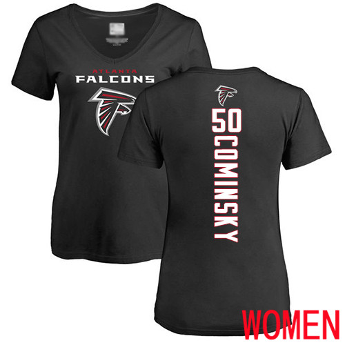 Atlanta Falcons Black Women John Cominsky Backer NFL Football #50 T Shirt->nfl t-shirts->Sports Accessory